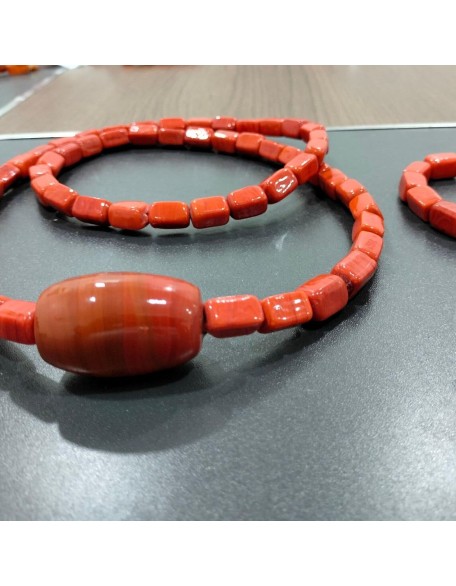 Original Coral Beads Necklace And Coral Bead Bracelet, Igbo bead African jewelry