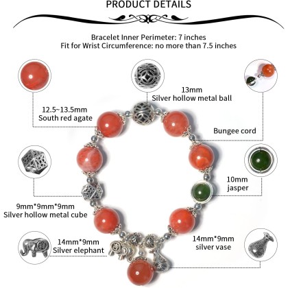 Natural Carnelian Bracelet,natural agate stone bracelet 12mm bead silver accessories bracelet for women, Jewelry Healing Bracelets Bring Luck and happyness Prosperity