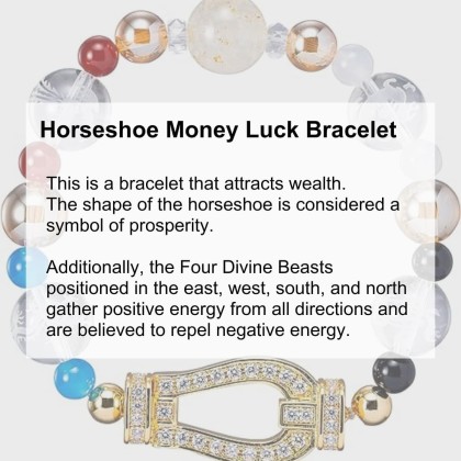 horseshoe money luck bracelet Japaese feng shui stretch men women unisex guardian deities gorgeous cool present casual