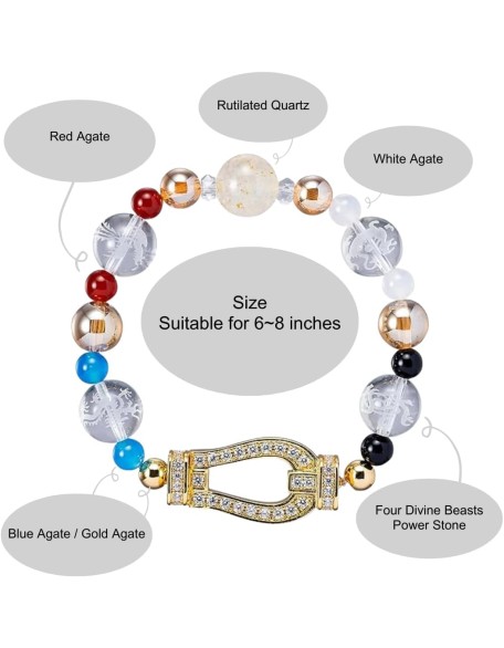 horseshoe money luck bracelet Japaese feng shui stretch men women unisex guardian deities gorgeous cool present casual