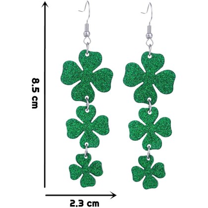 Earrings for Women Girls Irish Lucky Shamrock Drop Dangle Earrings Irish Holiday Jewelry Gift