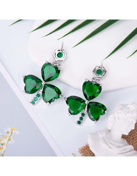  Shamrock Rhinestone Earrings Studs, Earrings Hook